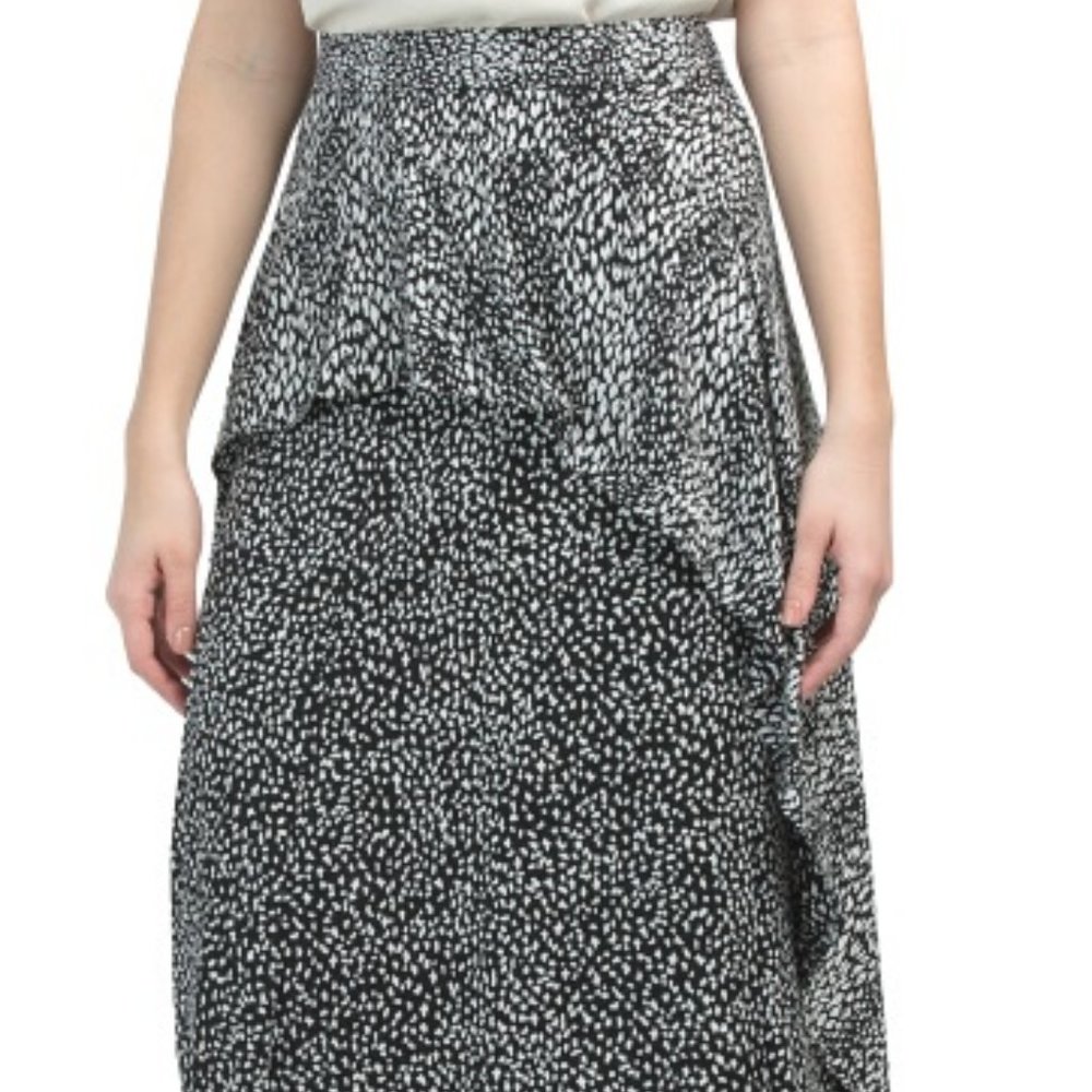 Layered cupro-blend leopard-jacquard midi skirt - Picture 5 of 8